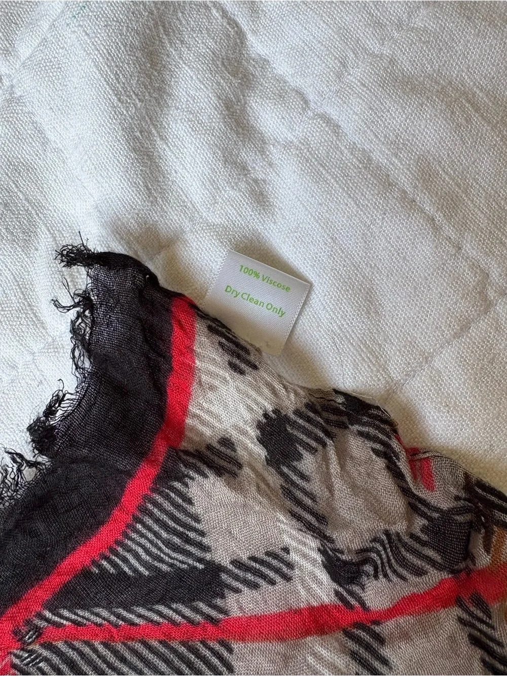Vera Bradley Plaid Fringe Hem Women's Scarf - Black, White & Red